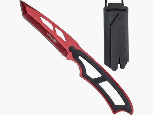 Coltello a collo lama eloxata rossa conforme 42a legale da portare