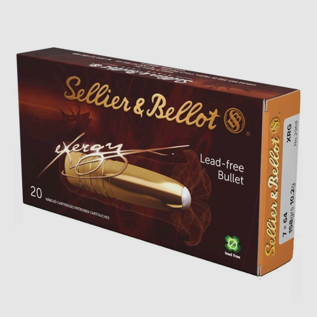 7x64 eXergy bleifrei 10,2g/158grs. Sellier & Bellot
