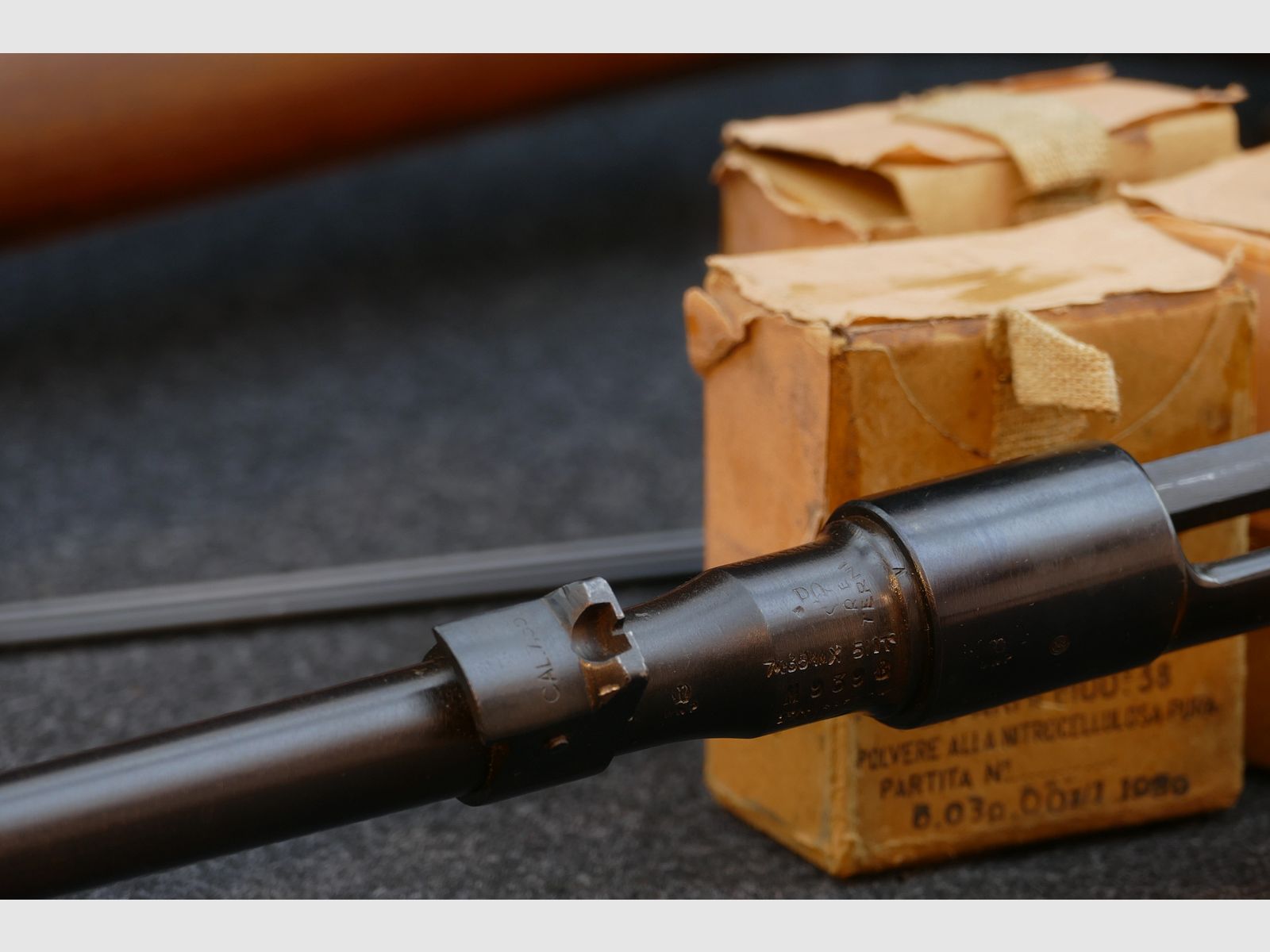 Carcano Mod. 1938 „Fucile Corto“, 7,35Carcano — 1939 — Calcio e sistema con lo stesso numero (fucile corto), ordinanza, collezionista