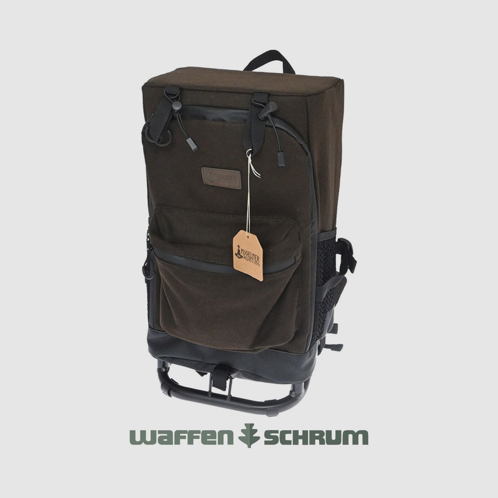 Mjoelner Silla de Caza Mochila Björn Marrón con Marco de Metal