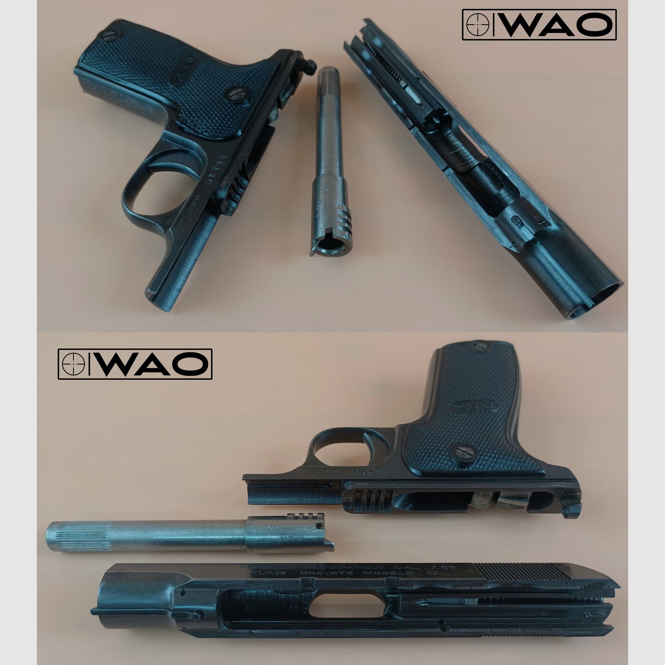 MAB Mod. D, Kal. 7,65mmBrowning *Sammlerset mit Holster & 2. Magazin"