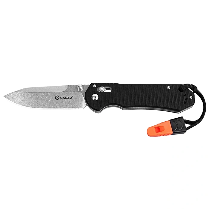 Ganzo G7452-BK-WS cuchillo plegable con silbato, imagen 1 de 8