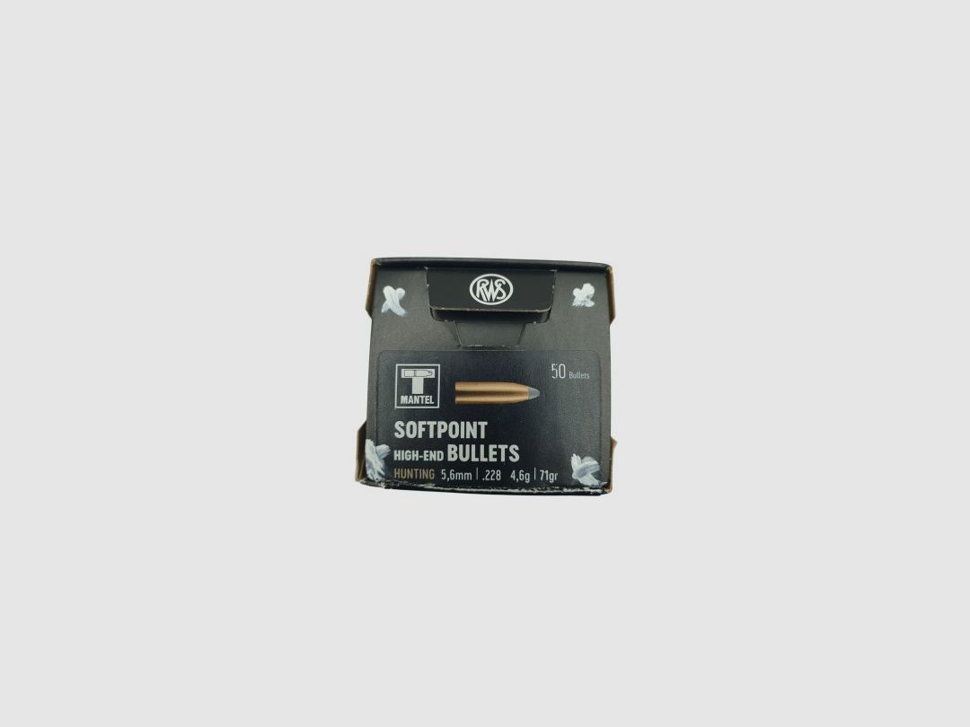 DESTO AMMO - PACKUNG MIT 50 PATRONEN RWS 5,6mm (.228) 4,6g.71gr TS TEILMANTEL, Bild 4 von 5