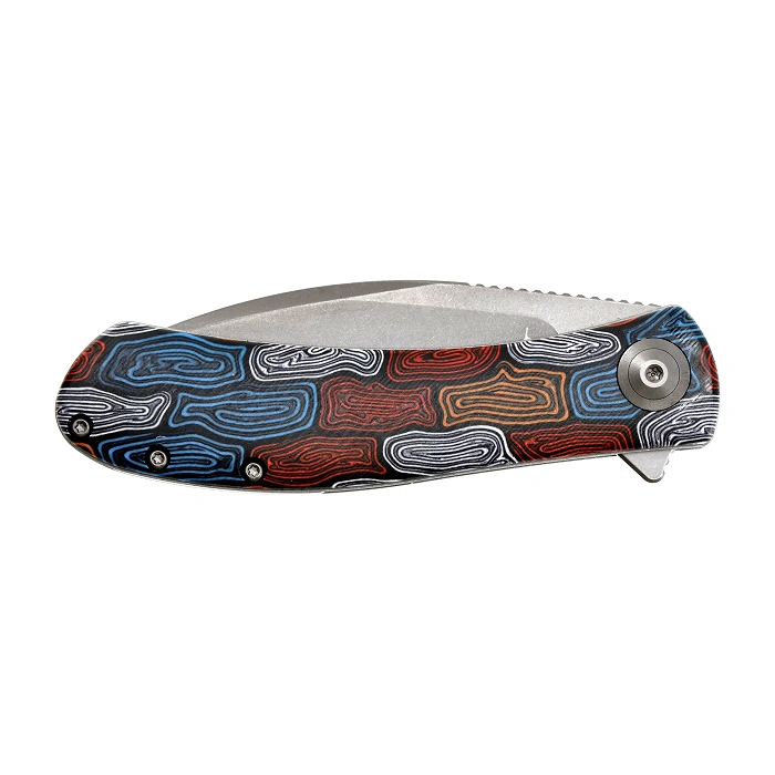 Nóż składany Trollsky Knives Mandu Damascus (MT011), zdjęcie 7 z 10