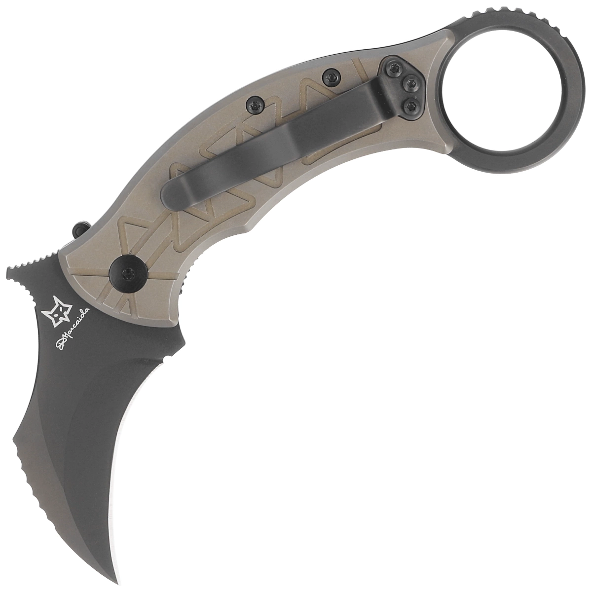 Navaja plegable FOX Tribal K Karambit Bronze Titanium, PVD M390 by Doug Marcaida (FX-802 TiPVD)