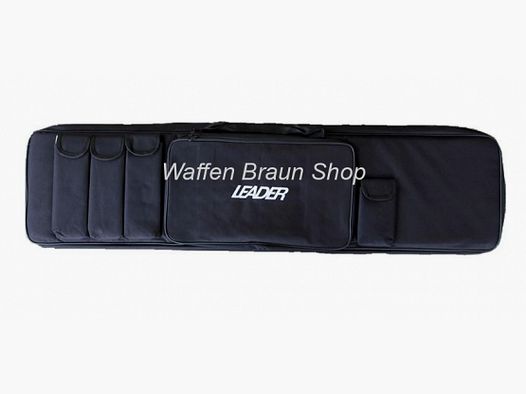 Leader Tactical Futteral Form: Eckig 120x28cm Schwarz mit 3 Magazin Taschen