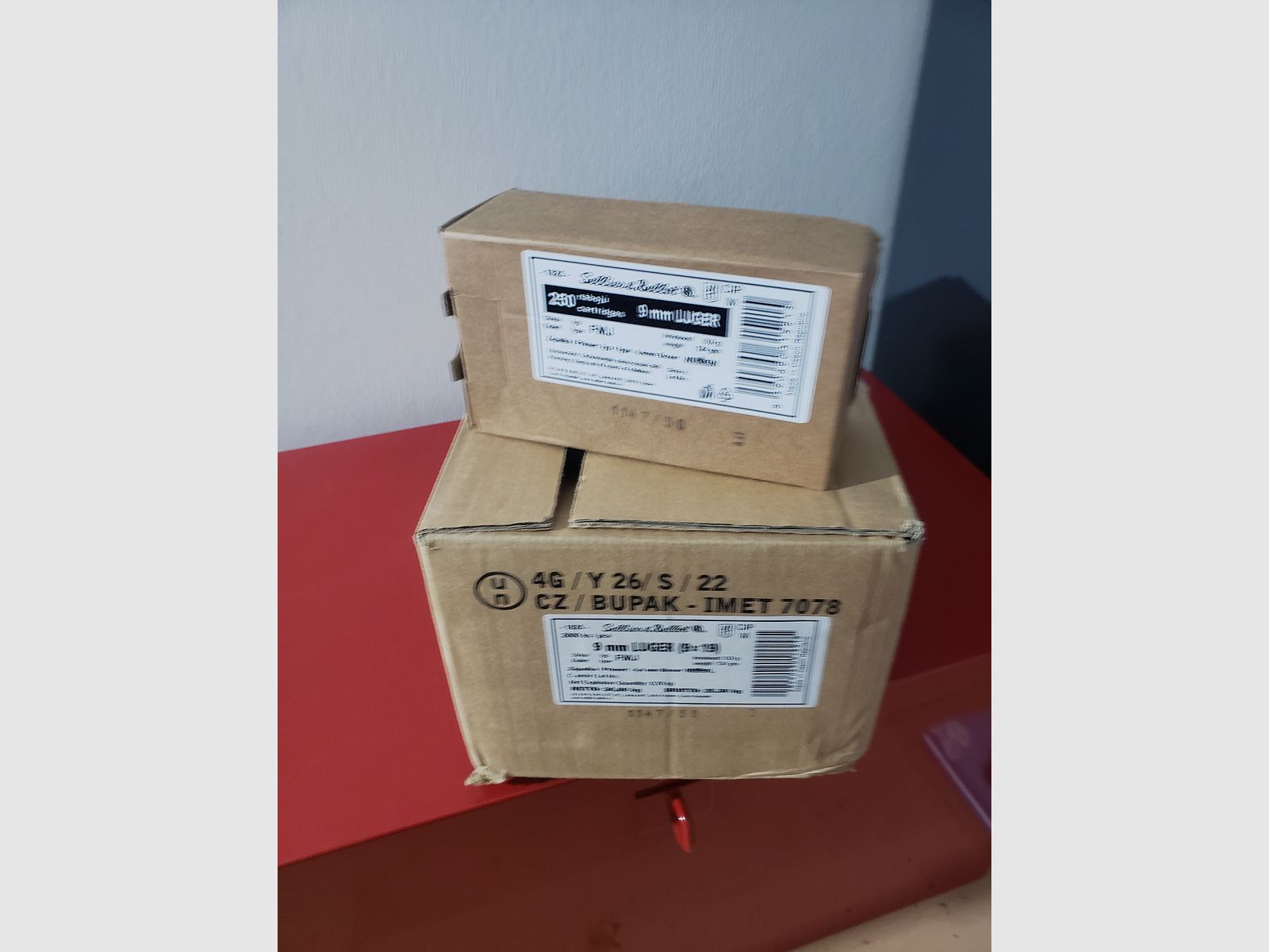 S&B Schüttepackung of 250 pieces FMJ 9mm Luger, 124 grs. 8 gr