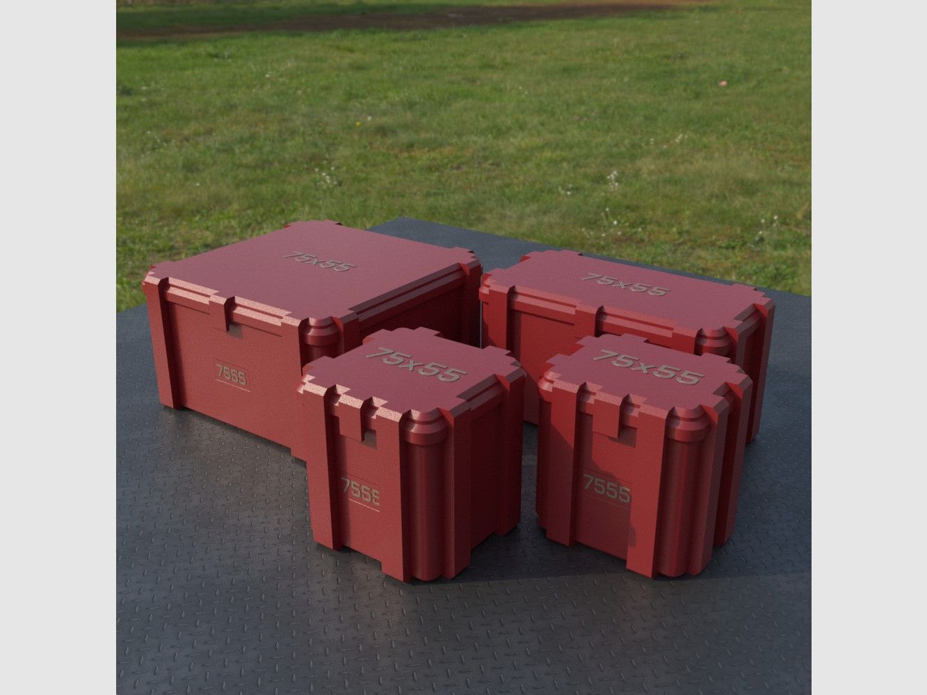 Caja de municiones Filamelt / 7.5x55 / 'tapa abatible' / caja de cartuchos, caja de municiones