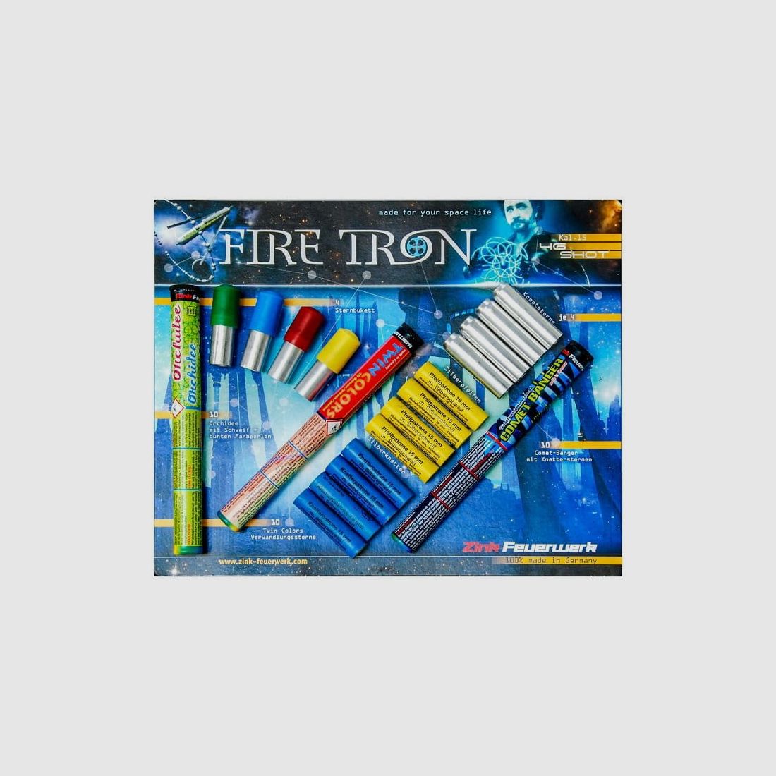 Zink Feuerwerk Fire Tron Sortiment 46-teilig 15 mm