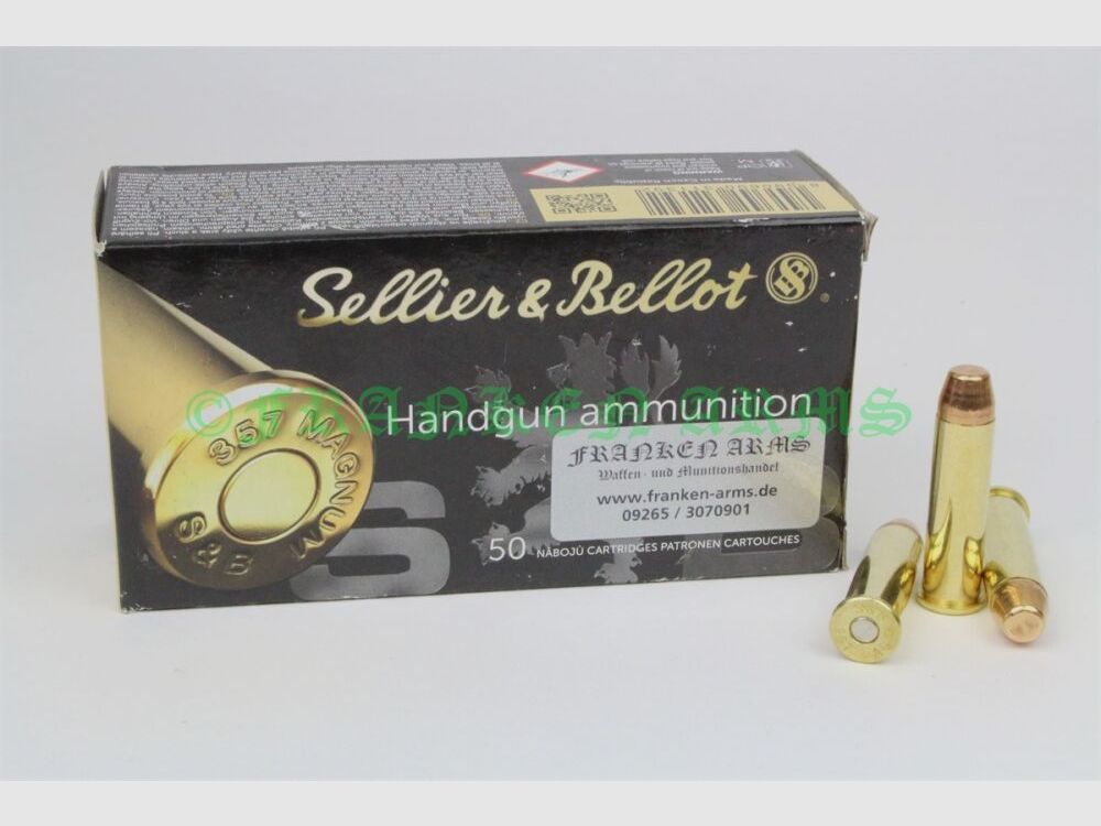 S&B .357 Mag. FMJ Full Metal Jacket 158gr. 10,25g 50 pièces Prix dégressifs