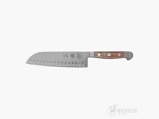 Güde Santoku Alpha Walnut with Hollow Edges