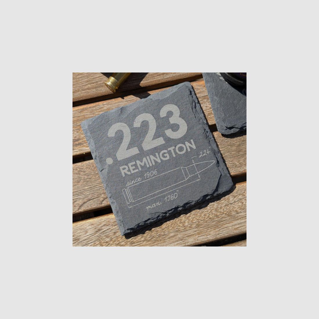 Caliber slate coasters for hunters & sports shooters