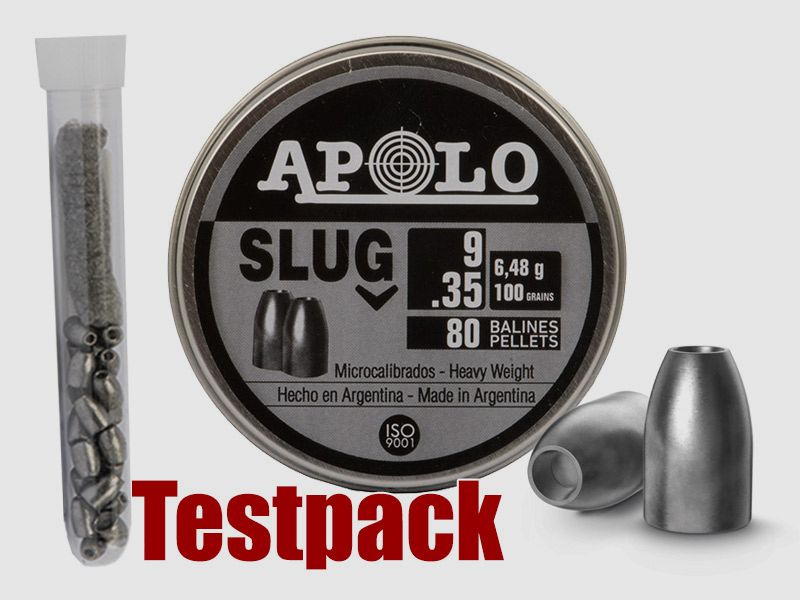 Testpack Hohlspitz Diabolos Apolo Slug Kaliber 9 mm 6,48 g 100 gr glatt 10 StĂĽck
