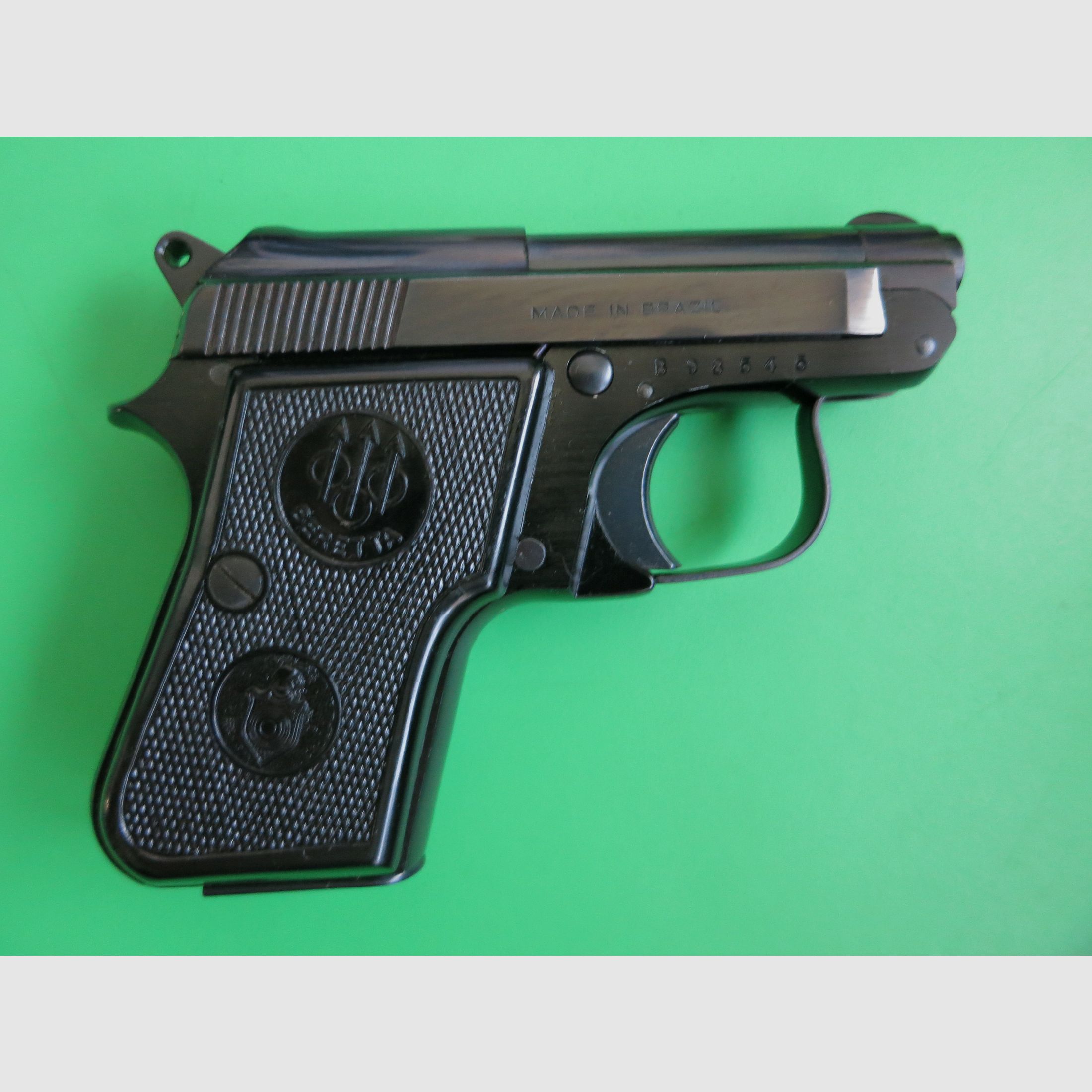 Pietro Beretta 950B pistolet à percussion semi-automatique à bascule 6,35 Browning « MADE IN BRAZIL », comme neuf       #55