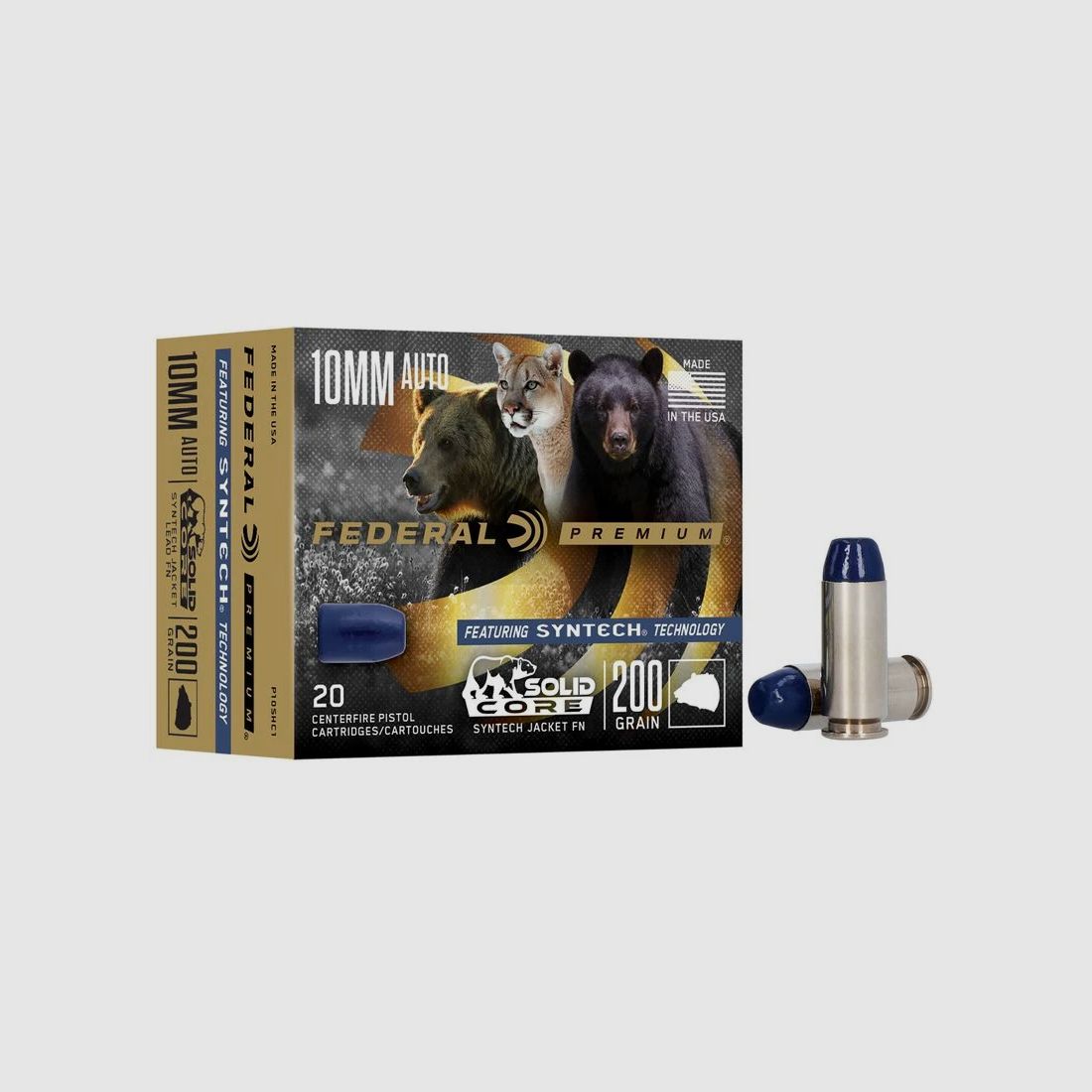 Federal Premium Syntech Solid Core 10mm ACP 200GR JHP 20 Patronen