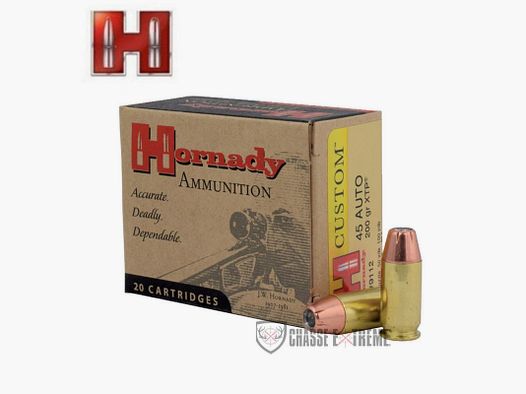 20 cartucce HORNADY Custom Cal 45 Auto 200Gr XTP