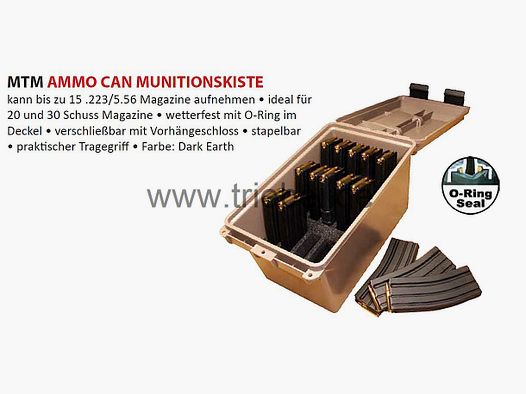 MTM Munitionskoffer Munitions-Transportbox FDE 'Ammo Can' bis zu 15 Magazine