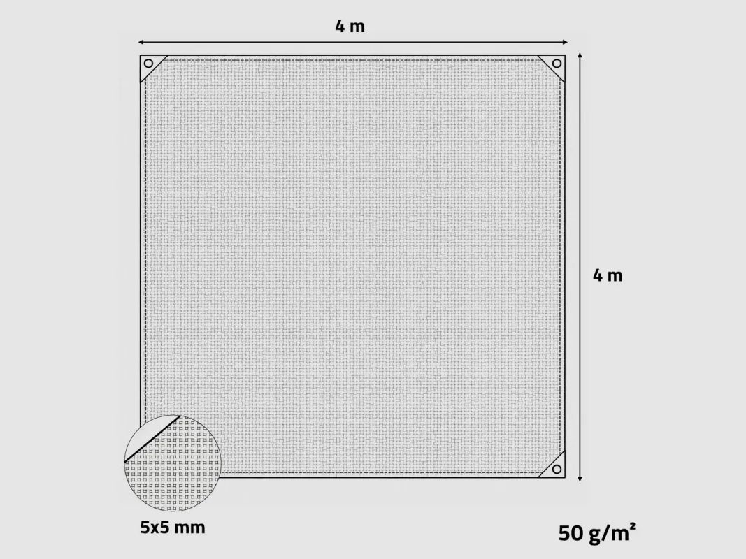 Oogstnet 4x4m - Maas 5x5mm van hoogwaardig polyethyleen, afbeelding 3 van 13