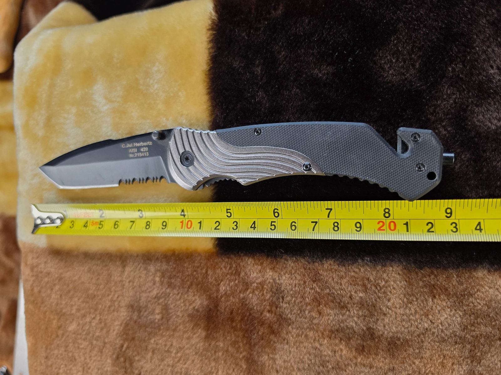 Herbertz Taktisches Rettungsmesser (AISI 420 / Nr. 215413) mit Gurtschneider & Glasbrecher, Bild 3 von 5