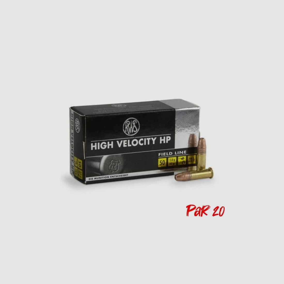 RWS High Velocity Hollow Point Patronen - Kal. 22 LR, afbeelding 2 van 3