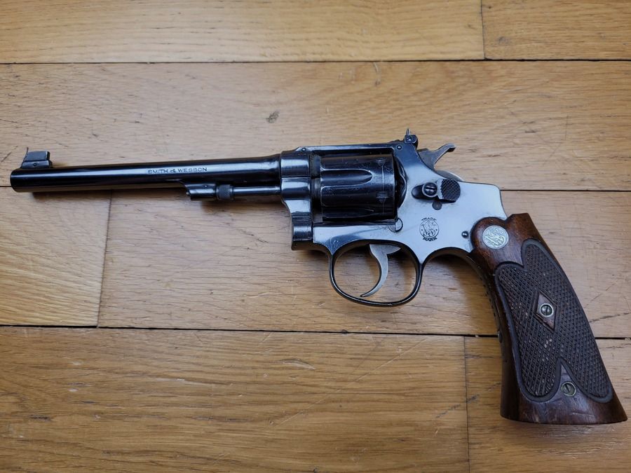 Zeldzame revolver Smith&Wesson 22/32 Heavy Frame Target – Bekeart Model – 22LR – rond 1928 – Topstaat!, afbeelding 2 van 22