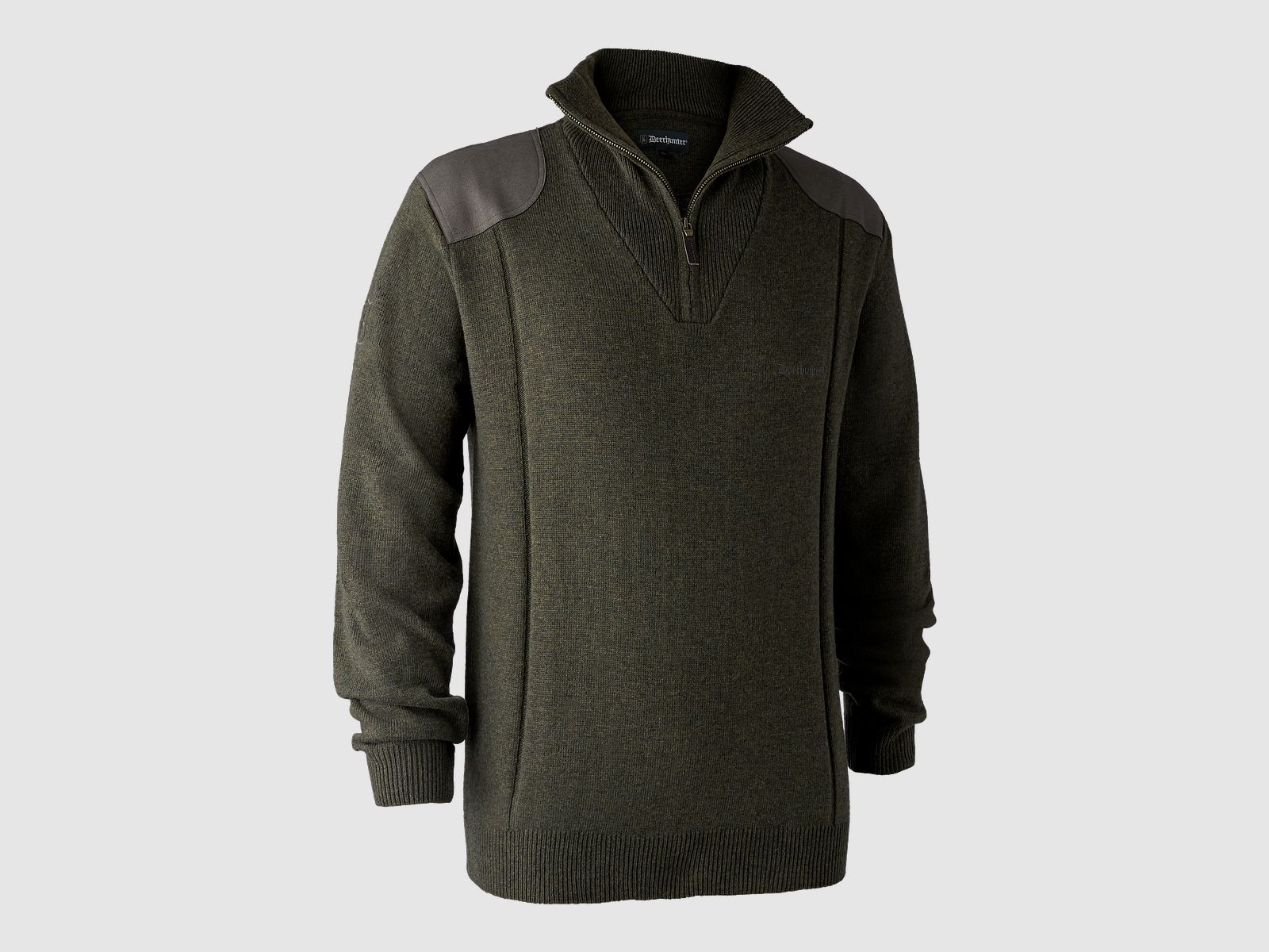 Deerhunter Sheffield Knit met rits-hals Groen Melange L