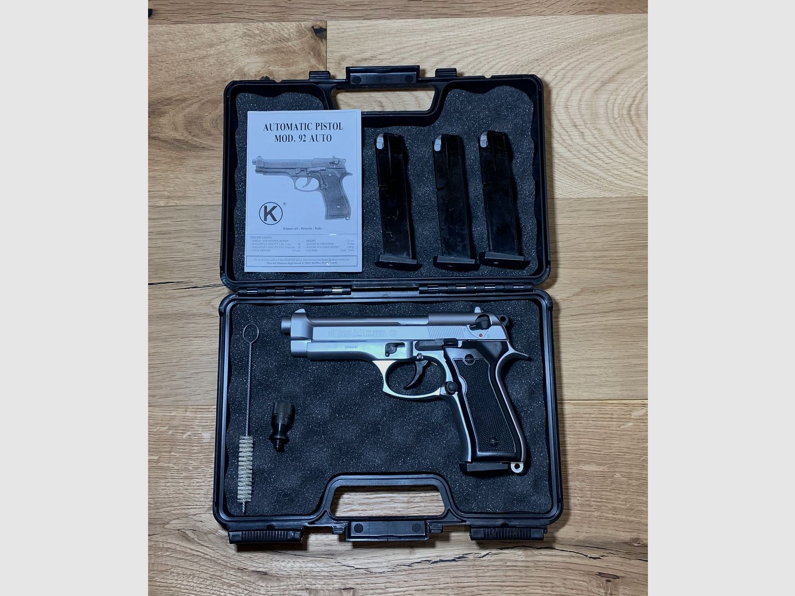 ME (Beretta) Mod. 92 signal pistol 9mm P.A.K. in matte silver by Kimar