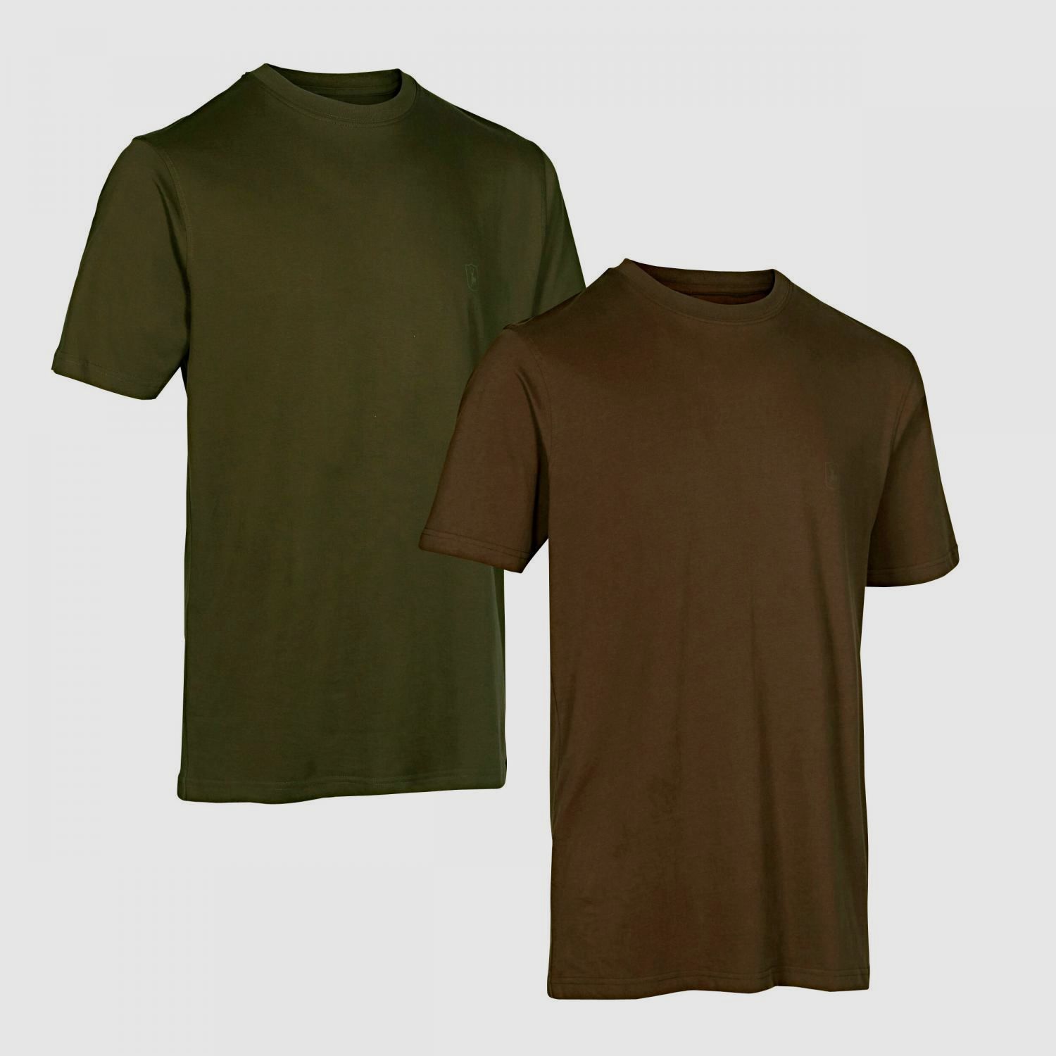 2-Pack T-Shirt da Uomo (Verde/Marrone Foglia)