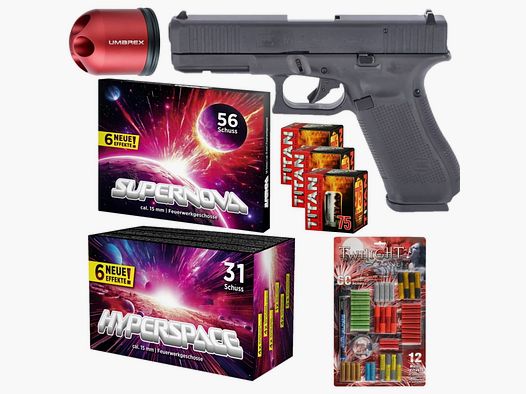 Firework Set Glock 17 Gen 5 Blank Firing Pistol 9 mm P.A.K.