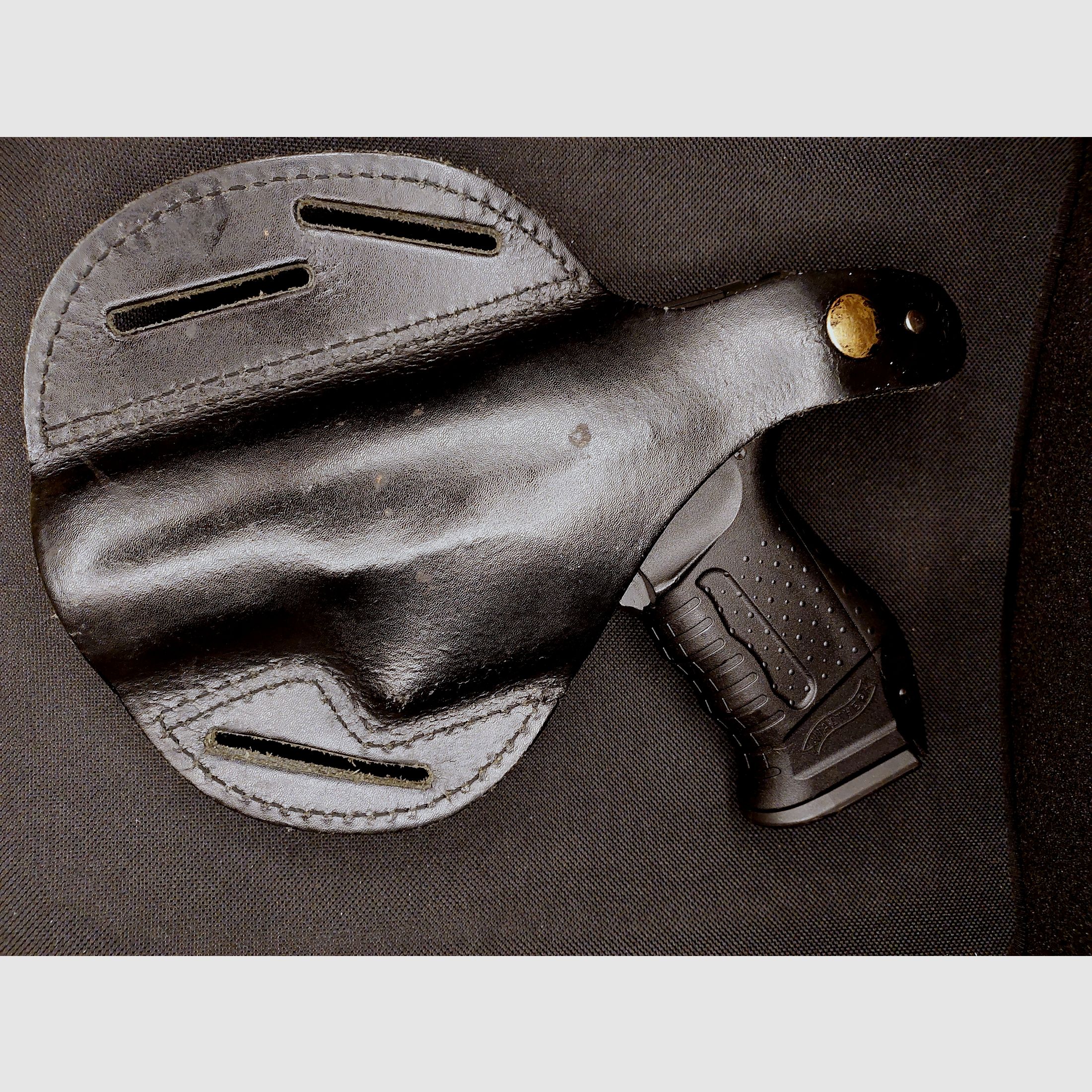 Pistolet à blanc Walther P99 9mm P.A.K. bronzé (PTB 637) P 99 avec étui en cuir