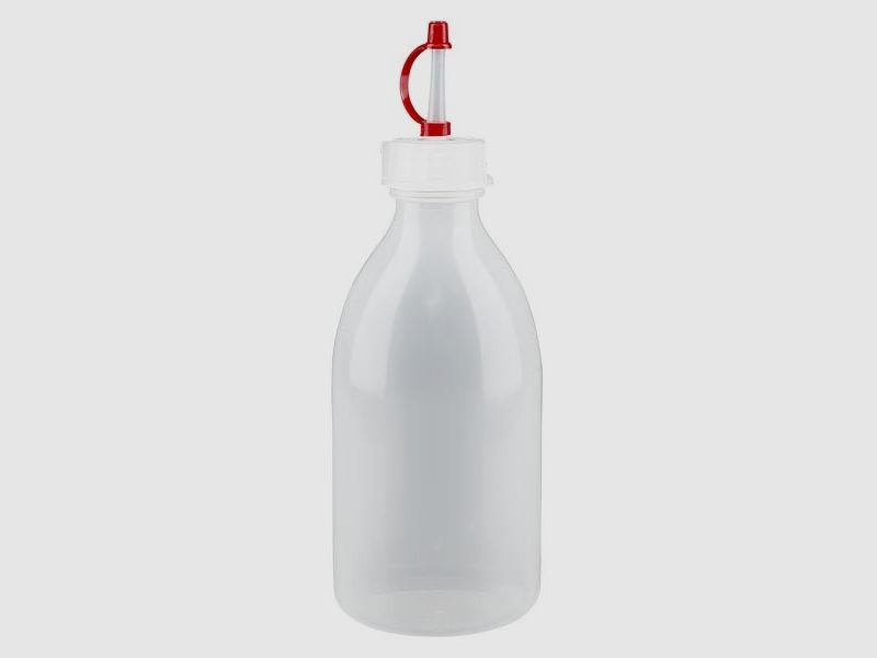Flacon compte-gouttes 500 ml en plastique transparent refermable étanche, image 1 sur 2