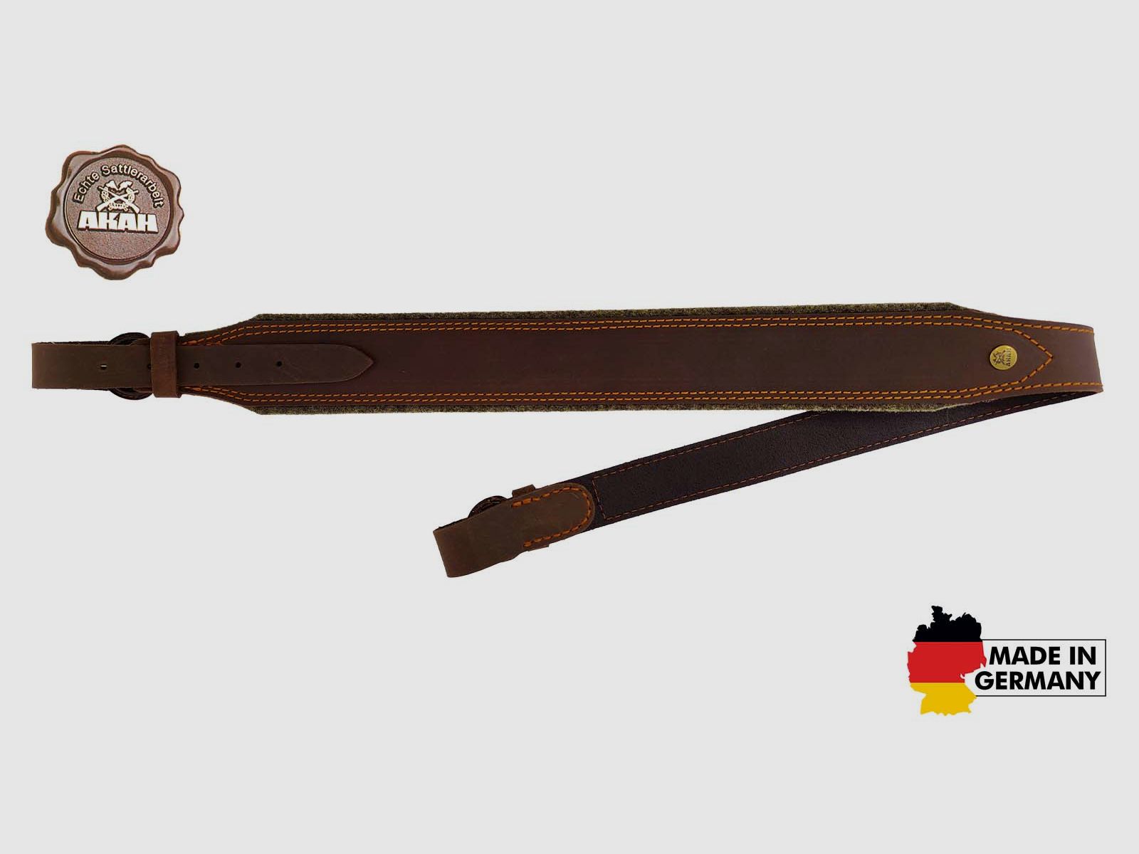 AKAH rifle sling pull-up leather with wool felt