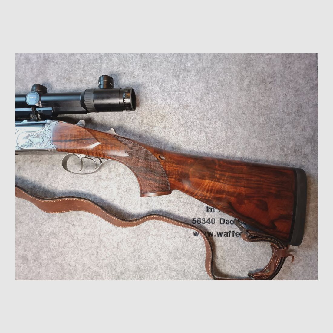 Krieghoff Ulm Ultra TS Zeiss Variopoint 2,5-10x50 Krüppelschaft* RH z lewym okiem