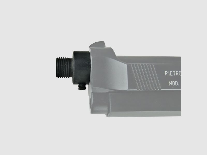 SchalldĂ¤mpferadapter fĂĽr CO2 Pistolen Beretta M92, M92 FS, XX-Treme, 1⁄2 Zoll UNF