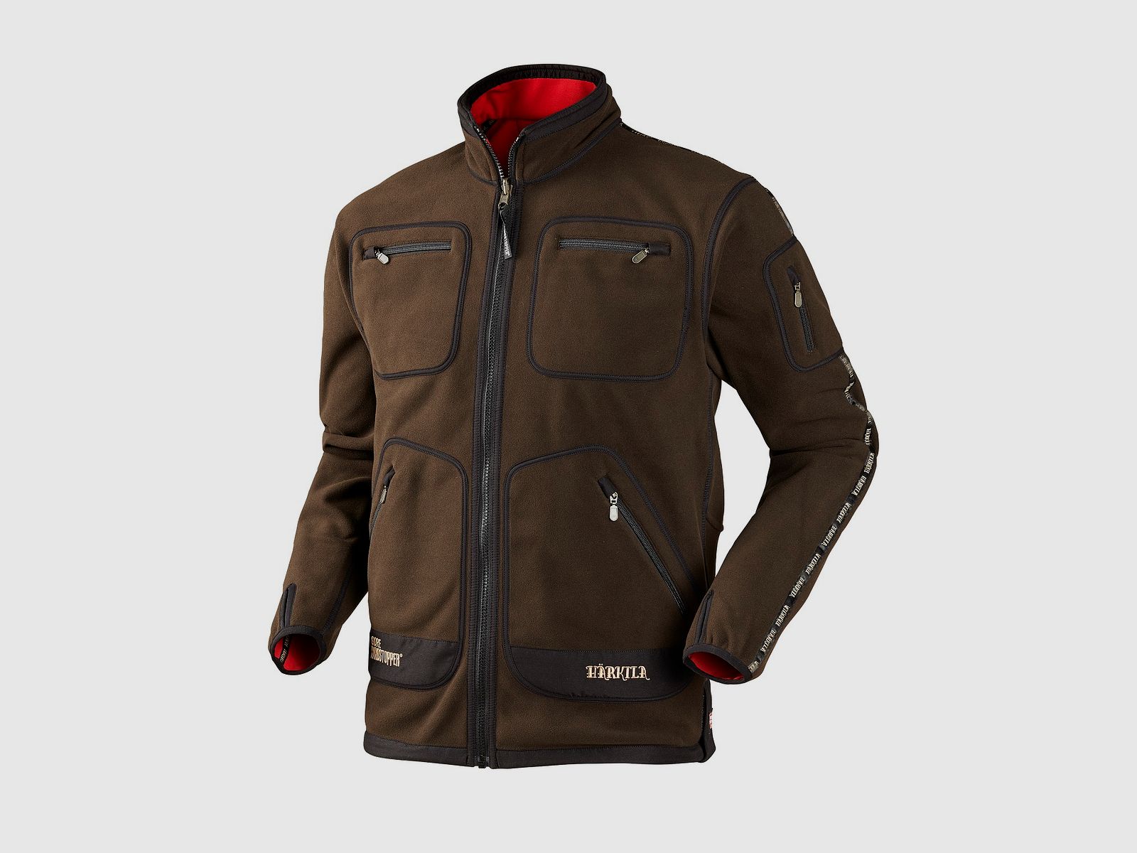 Hrkila Kamko Fleecejack Brown / Rood