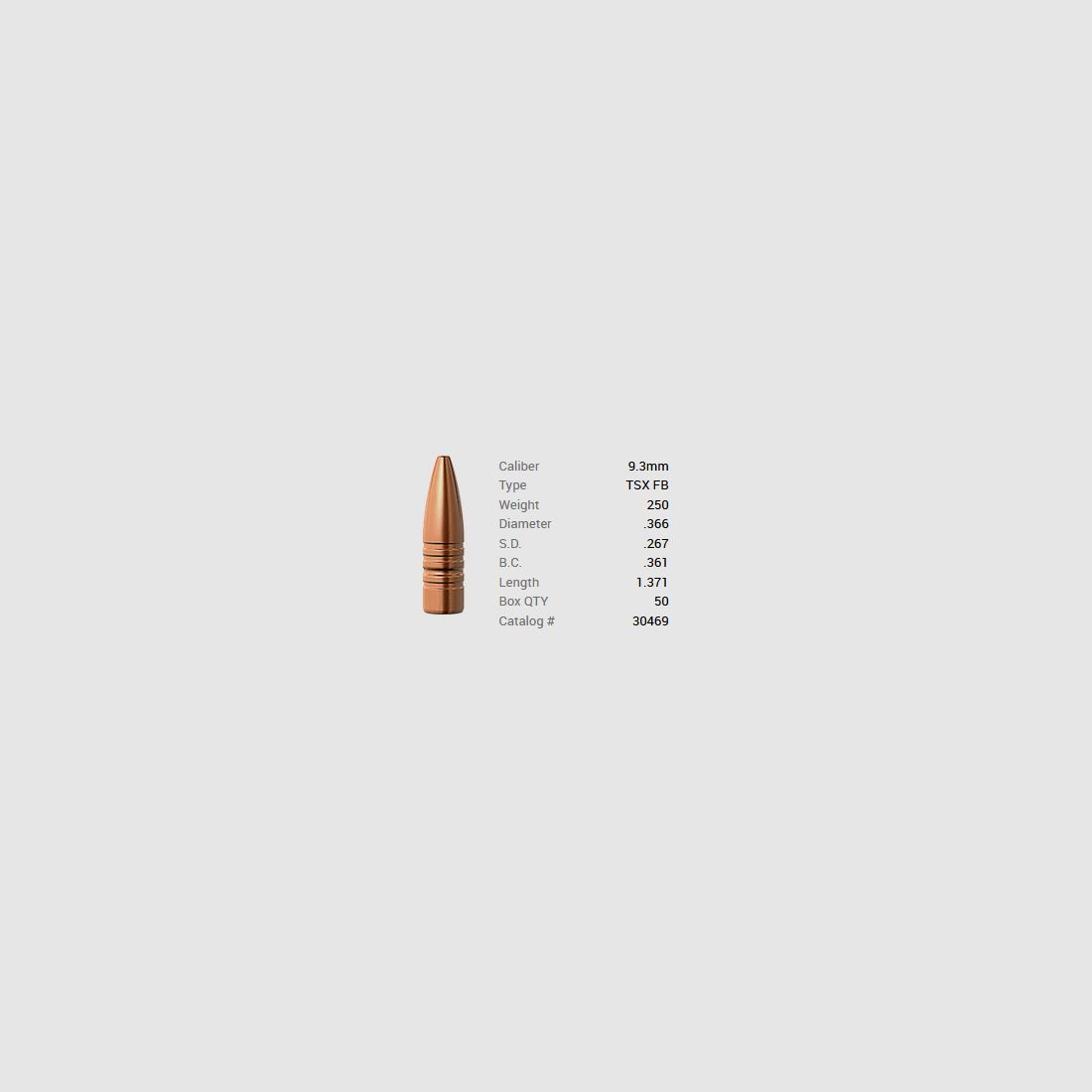 Barnes Geschoss 9,3mm/.366 250GR TSX HP FB 50 Stück