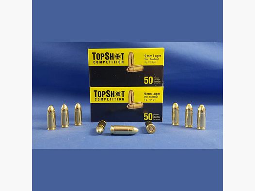 TopShot Competition FMJ 9mm Luger 124grs 8g