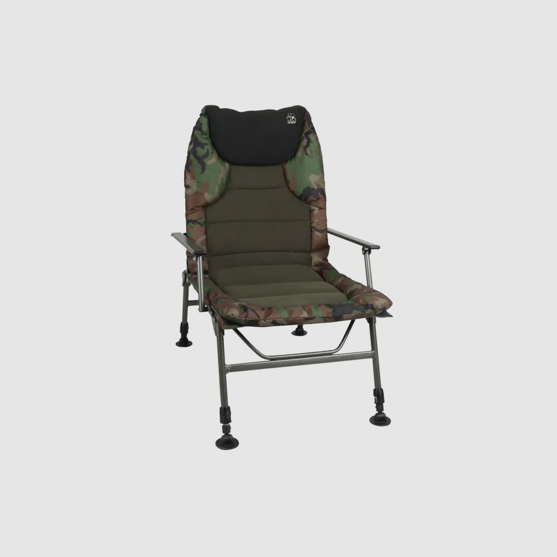 Behr Angler- und Outdoorstuhl Trendex Camou® - bis 140kg - Teleskopfüße - Oliv-Woodland
