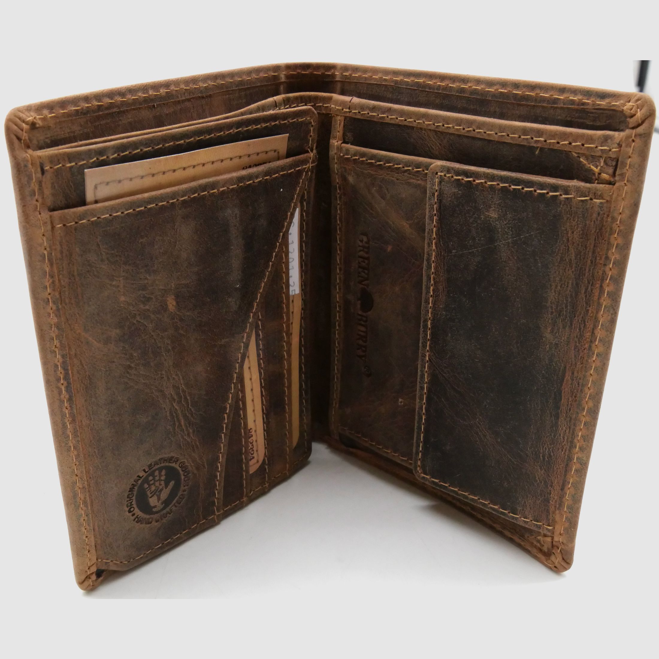 Greenburry Leder Geldbörse braun Vintage Animal Collection Hirschkopf Royal Stag 1701-RS-25