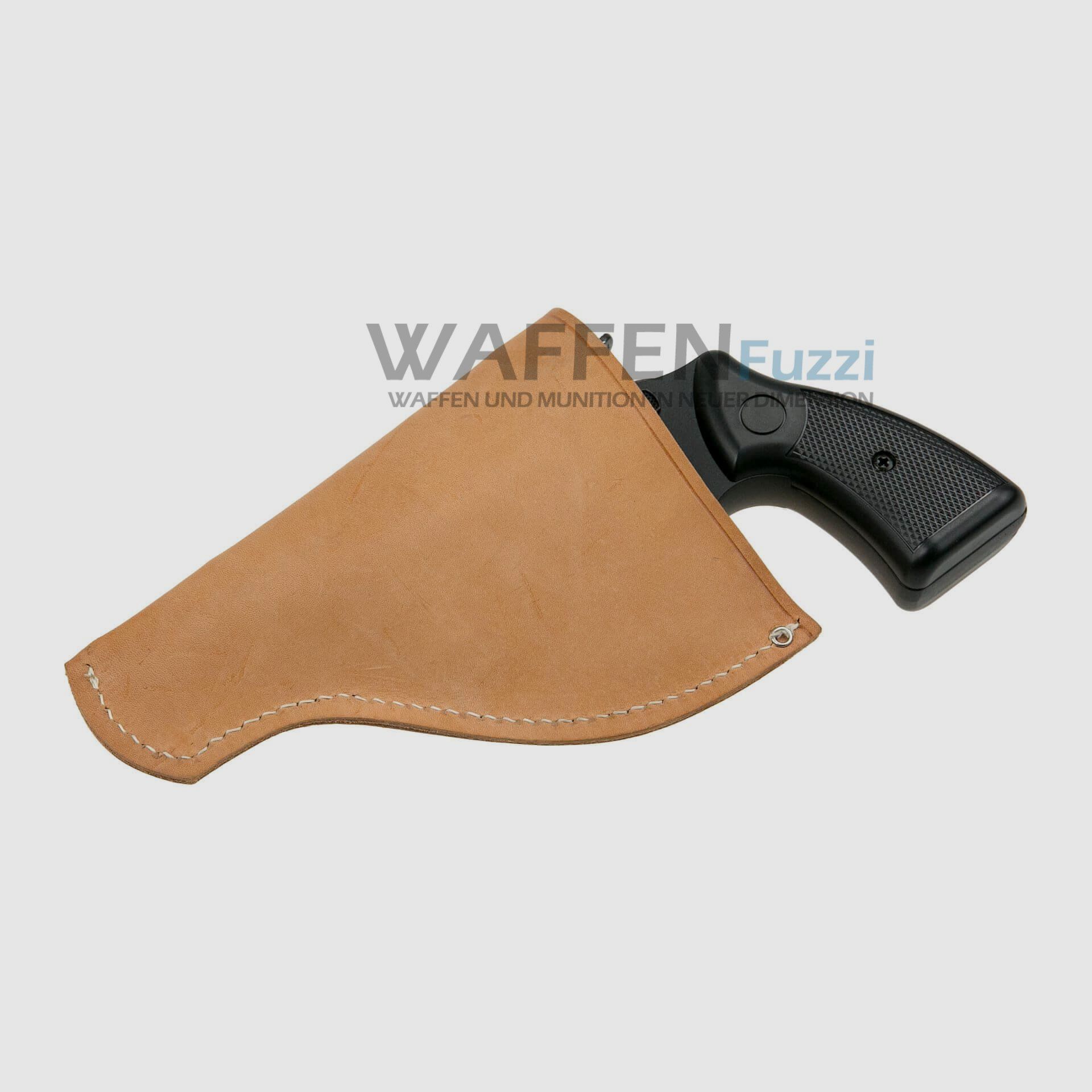 Inside holster with clip for revolvers up to 2.5 inches made of natural full-grain cowhide leather