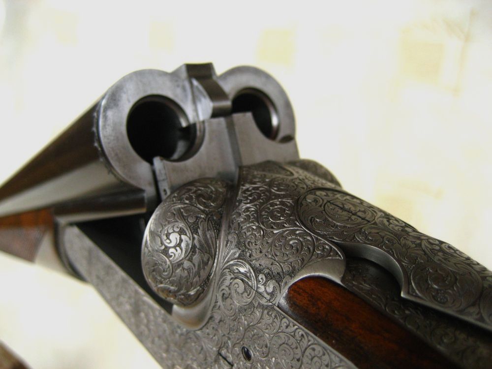 Ziegenhahn & Sohn, "Berst Gun" broń wystawowa, strzelba z bocznym zamkiem z wymiennym lufą