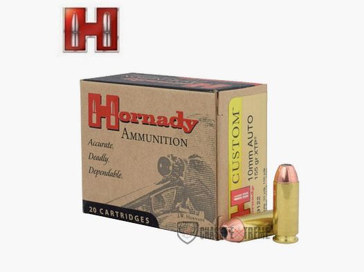 20 Munitions HORNADY Custom Cal 10mm Auto 155Gr HP XTP