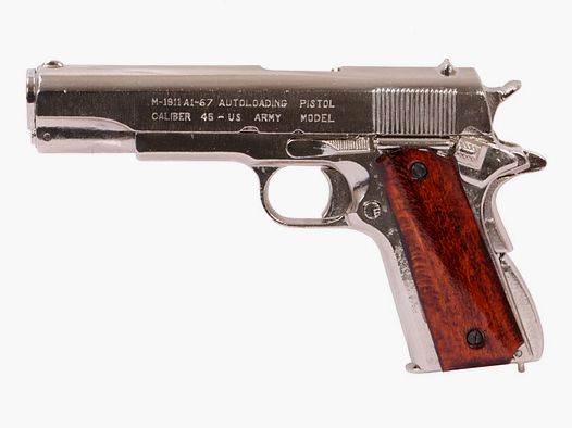 Denix Deko Pistole Colt Government M1911A1 Kaliber .45  Automatik zerlegbar LĂ¤nge 24 cm nickel