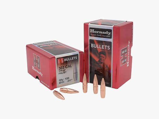 Hornady BULLETS .303/.311 174GR FMJ-BT SP – 100 Stk.