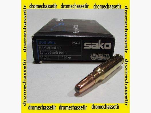 Box mit 20 Patronen .308 Winchester Sako Hammerhead 180 grains