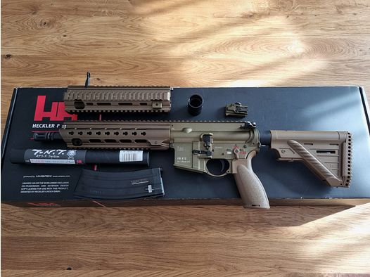 Airsoft HK416 GBB RAL8000 HKey Handschutz, TNT Hopup