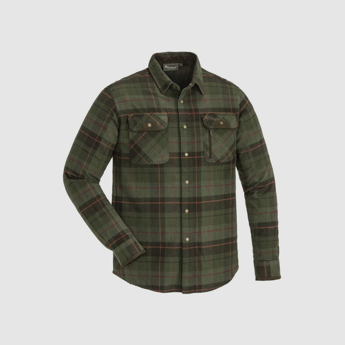 Pinewood Herren Hemd Prestwick Grün-Terracotta