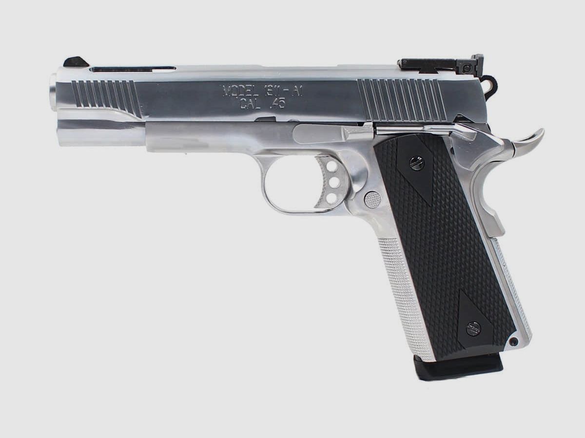 REPLIK GBB 1911 NE1201 CHROM VOLLMETALL GAS 1,0J, Bild 1 von 6
