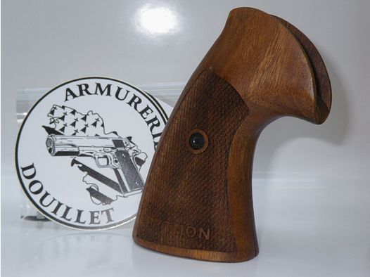 Plaquettes bois quadrillées avec logo pour revolver Colt Python