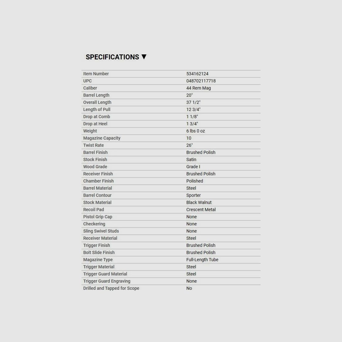 Winchester 1892 Short Rifle .44 Mag. (MIROKU FERTIGUNG) AUF LAGER